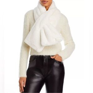 APPARIS Faux Fur Scarf Ivory White Oversized Wrap - One Size